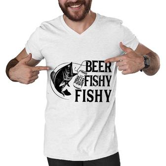 Fishing And Beer Fishy Fishy 2022 Trend Men V-Neck Tshirt - Seseable