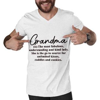 Grandma Definition Unlimited Kisses Cuddles And Cookies Men V-Neck Tshirt - Seseable