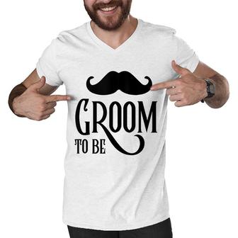 Groom Wedding Bachelor Party Engagement Husband Mens Gift Men V-Neck Tshirt - Seseable