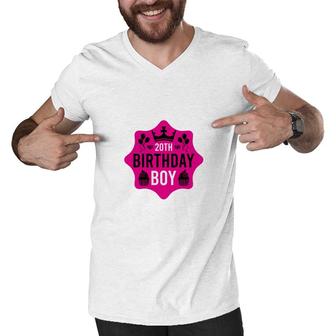 Happy 20Th Birthday Growing Up Boy With Many Gifts Since 2002 Men V-Neck Tshirt - Seseable