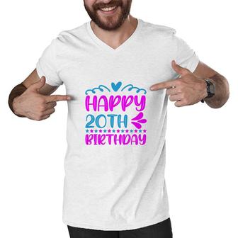 Happy 20Th Birthday With Many Memories Since I Was Born In 2002 Men V-Neck Tshirt - Seseable