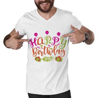 Happy Beautiful 20Th Birthday With Fabulous Gifts Since 2002 Men V-Neck Tshirt - Seseable