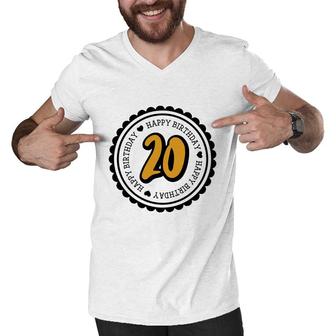 Happy Fabulous 20Th Birthday With Many Fond Memories Since 2002 Men V-Neck Tshirt - Seseable