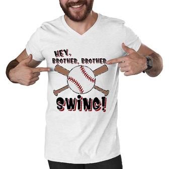 Hey Brother Swing Baseball Sport Lovers Men V-Neck Tshirt - Seseable