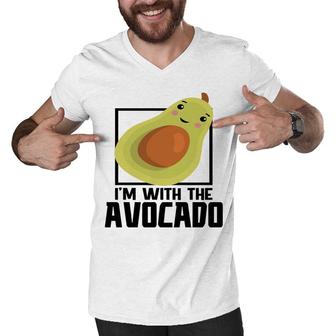 Im With The Avocado Funny Avocado Men V-Neck Tshirt - Seseable