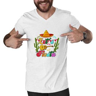 Lets Fiesta Colorful Decoration Gift For Human Guitar Men V-Neck Tshirt - Seseable