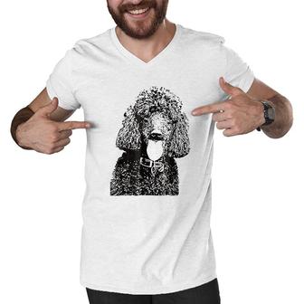 Poodle Face Dog Mom Or Dad Christmas Gift Men V-Neck Tshirt - Monsterry DE