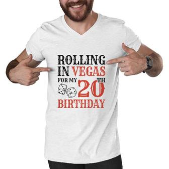 Rolling In Vegas For My 20Th Birthday Since I Was Born In 2002 Men V-Neck Tshirt - Seseable