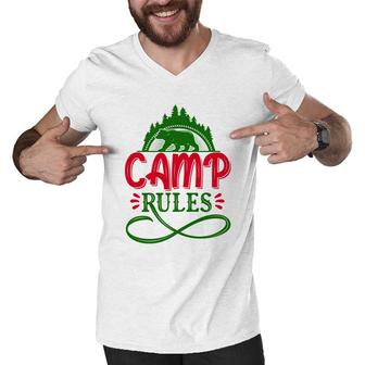 Travel Lover Makes Camp Rules For Them In The Exploration Men V-Neck Tshirt - Seseable
