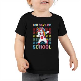 100 Days Of School Dabbing Unicorn Party Toddler Tshirt - Seseable