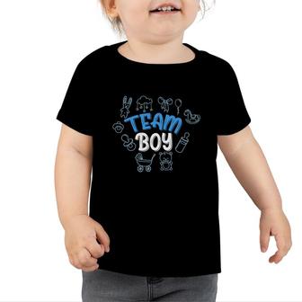 Baby Gender Reveal Party Team Boy Gender Reveal Baby Announcement Toddler Tshirt - Seseable