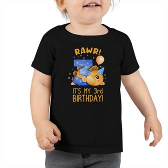 Kids Its My 3Rd Birthday 3 Years Old 3Rd Birthday Dinosaur Toddler Tshirt - Seseable