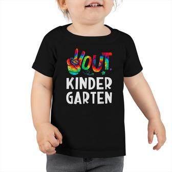 Peace Out Kindergarten Last Day Of School Tie Dye Boys Kids Toddler Tshirt - Seseable