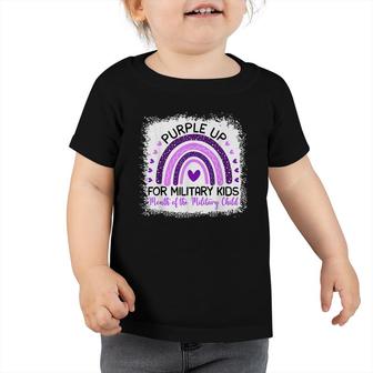 Purple Up For Military Kids Cool Month Of The Military Child Toddler Tshirt - Seseable