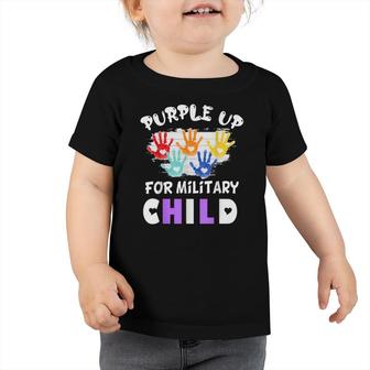 Purple Up For Military Kids Month Of The Military Child Hand Toddler Tshirt - Seseable
