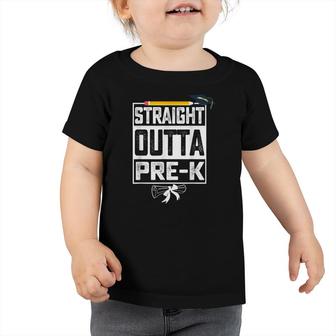 Straight Outta Pre-K Pencil Class Of 2022 Graduation Kids Toddler Tshirt - Seseable