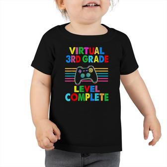 Virtual 3Rd Grade Level Complete Graduation Video Gamer Cute Toddler Tshirt - Seseable