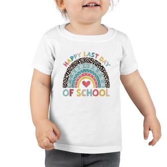 Happy Last Day Of School Rainbow Students And Teachers Kids Toddler Tshirt - Seseable