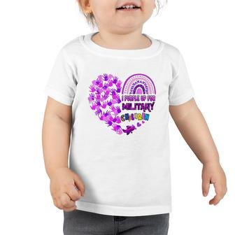 Heart Military Child Month - Purple Up For Military Kids Toddler Tshirt - Seseable
