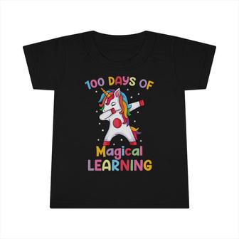 100 Days Of Magical Learning Dabbing Unicorn Party Infant Tshirt - Seseable