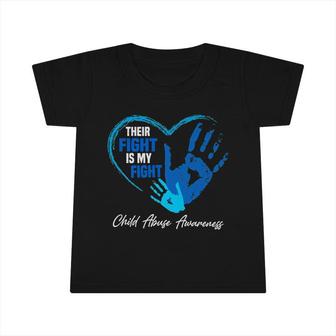 Child Abuse Awareness Matching Group Family Blue Heart Infant Tshirt - Seseable