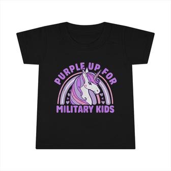 Purple Up For Military Kids Military Child Month Unicorn Infant Tshirt - Seseable
