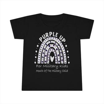 Purple Up For Military Kids Month Military Child Rainbow Infant Tshirt - Seseable