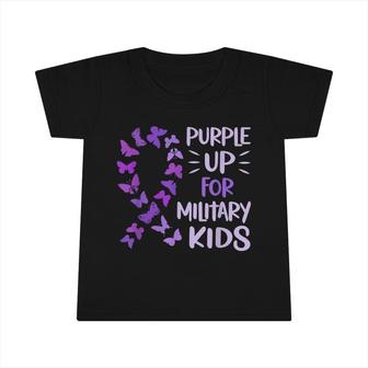 Purple Up Military Child Butterfly Military Brats Month Infant Tshirt - Seseable