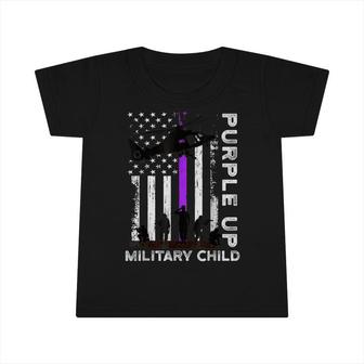 Purple Up Military Kids Military Child Month Us Flag Infant Tshirt - Seseable