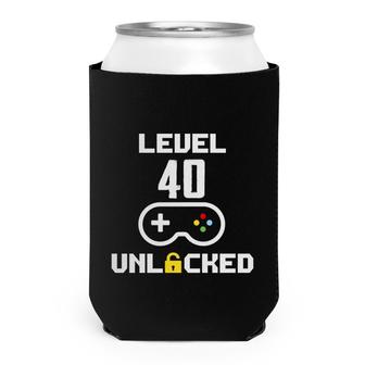 40 Happy Birthday 40Th Funny Level Unlock 40 Can Cooler - Seseable