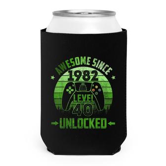 40 Year Old Birthday Unlocked Level 40 Awesome Since 1982 Can Cooler - Seseable