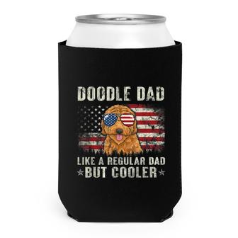 Doodle Dad Goldendoodle American Flag Fathers Day July 4Th Can Cooler - Seseable