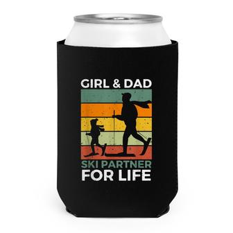 Girl And Dad Ski Partner For Life Daughter Kids Matching Can Cooler - Seseable