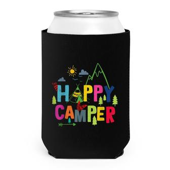 Happy Camper Camping Funny Gift Men Women Kids Can Cooler - Seseable
