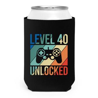 Level 40 Unlocked 40 Happy Birthday 40Th Can Cooler - Seseable