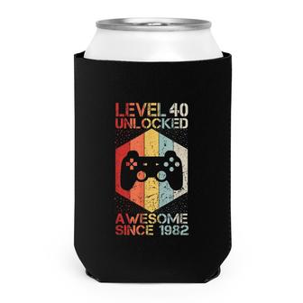 Level 40 Unlocked Awesome 1982 Video Game 40Th Birthday Can Cooler - Seseable