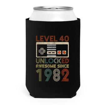 Level 40 Unlocked Birthday Awesome Since 1982 40 Year Old Can Cooler - Seseable