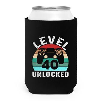 Level 40 Unlocked Happy Birthday 40Th Gift Gamer Can Cooler - Seseable