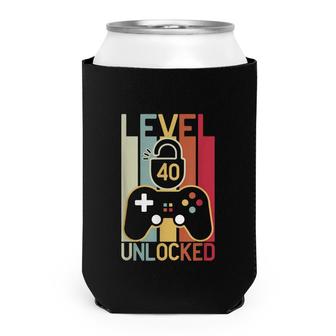 Level 40 Unlocked Video Gamer 40 Year Old 40Th Birthday Gift Can Cooler - Seseable