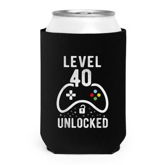 Mens Level 40 Unlocked Video Game 40Th Birthday Gift Can Cooler - Seseable
