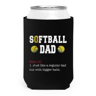 Mens Softball Dad Just Like A Regular Dad Fathers Day Can Cooler - Seseable