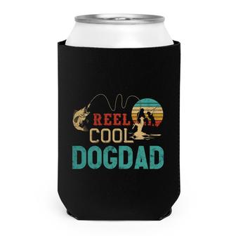 Reel Cool Dog Dad Vintage Funny Fishing Rod Gifts For Dogdad Can Cooler - Seseable