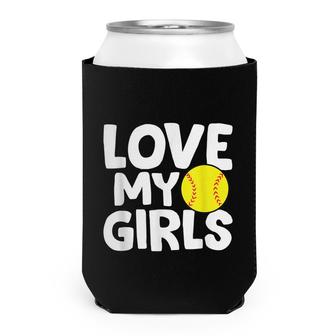 Softball Dad Softball Daughters Love My Girls Can Cooler - Seseable