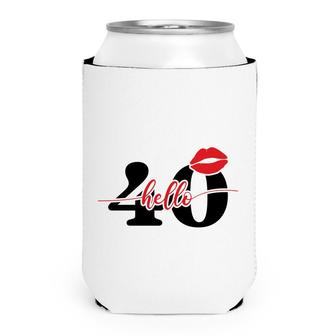40Th Birthday 1982 Hello 40 Red Lip Gift Can Cooler - Seseable