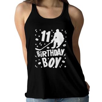 11Th Birthday Boy Ice Hockey Kids 11 Years Old Party Gift Women Flowy Tank - Seseable