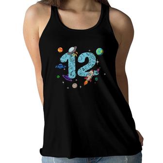 12 Years Old Birthday Boy Gifts Space 12Th Birthday Women Flowy Tank - Seseable