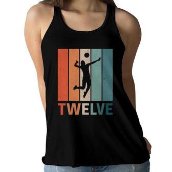 12Th Birthday Retro Gift Volleyball Girl Kids 12 Years Old Women Flowy Tank - Seseable