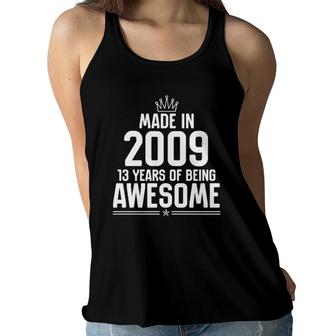 13Th Birthday Gifts Boy Girl 13 Years Old Awesome Since 2009 Women Flowy Tank - Seseable