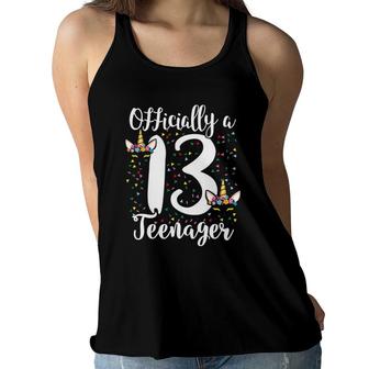 13Th Birthday Official Teenager Teen Girl As 13 Years Old Women Flowy Tank - Seseable