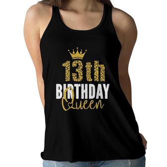 13Th Birthday Queen 13 Years Old Party Ideas For Girls Women Flowy Tank - Seseable